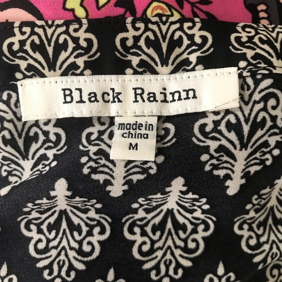 Black Rain Black Pink Boho Turnic Blouse Top M - Picture 5 of 6